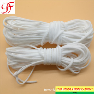 Factory Customized White 3mm 5mm Flat Round Face Mask Elastic Earloop for KN95/N95/Respirator/FFP2 Mask/3 Layers Disposable Mask/Surgical Mask/Medical Mask